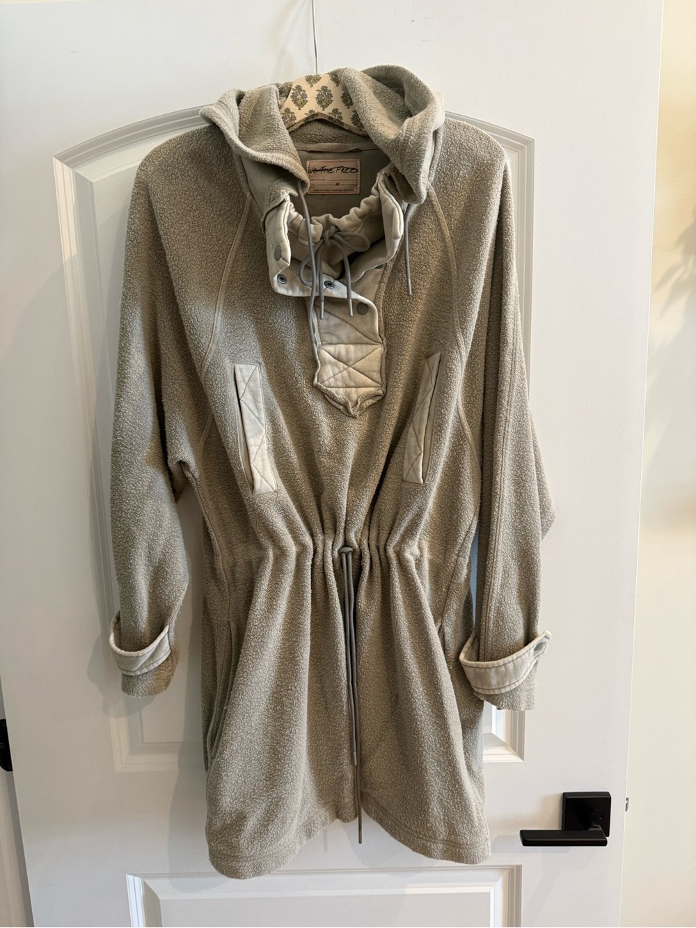 We The Free Taupe Hooded Teddy Fleece Jacket